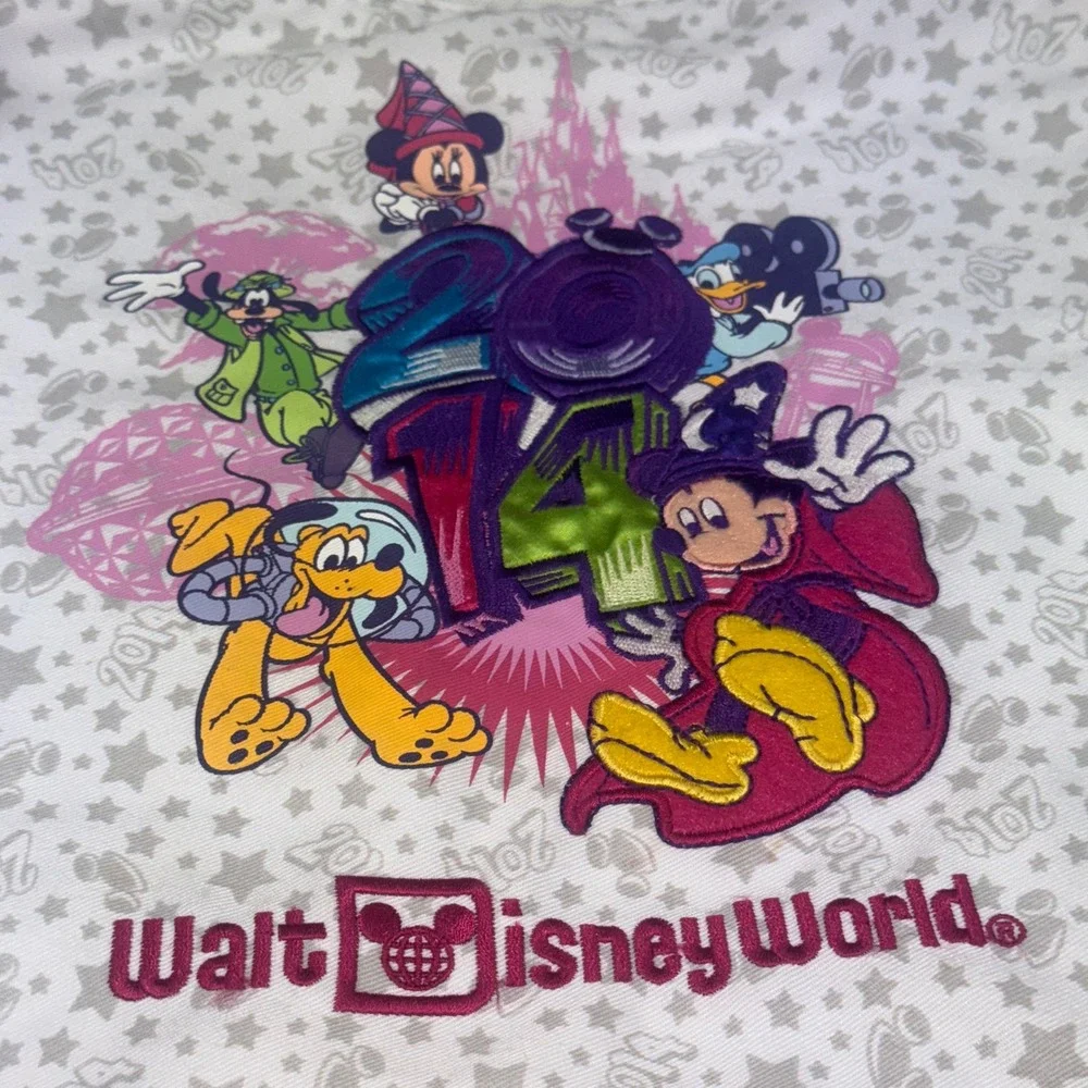 Walt Disney World‎ Mickey Minnie Donald Goofy Pluto Drawstring Bag White Pink